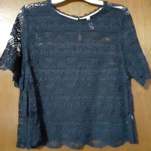 Navy Blue Lace Top • Xhilaration • XXL